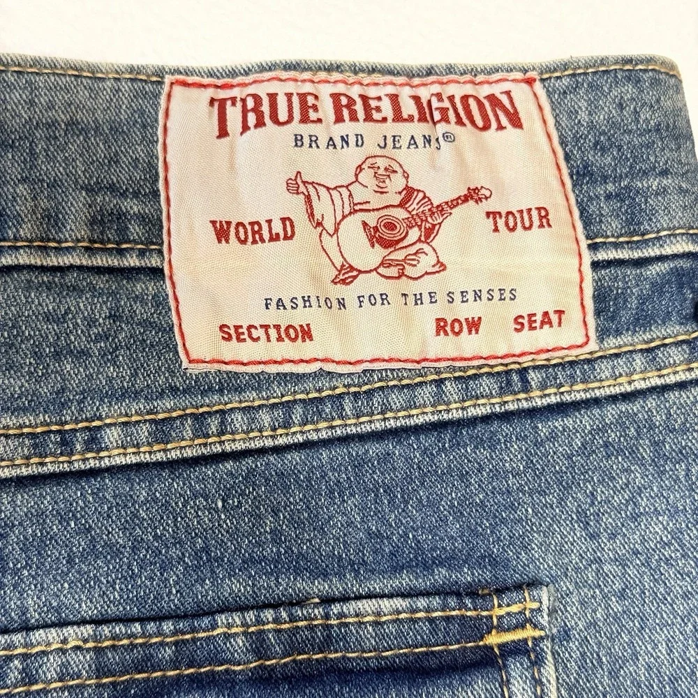 True‎ Religion Rocco Relaxed Skinny Jeans 38x32 Flap Pocket Y2K Medium Fog Wash